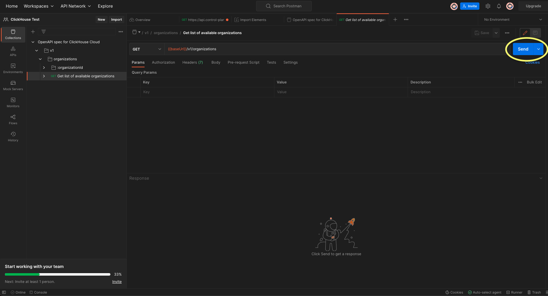 Test retrieval of organizations